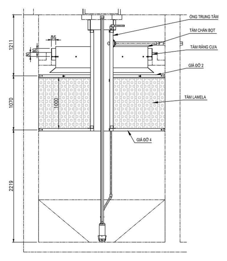 Lamella sedimentation tank – section – TNI