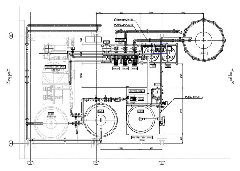 Mặt bằng bố trí thiết bị và đường ống – TNI